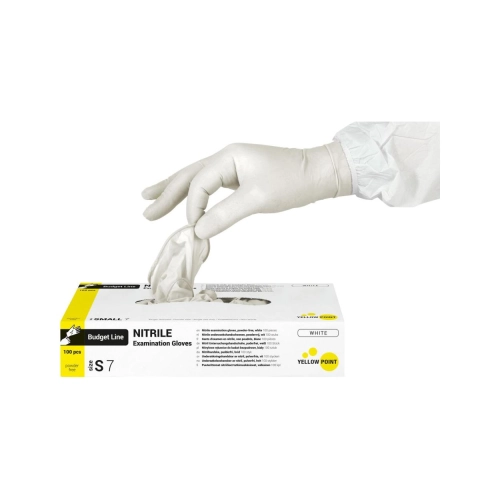 Yellow Point Budget Line Nitrile handschoenen poedervrij wit small 100 stuks