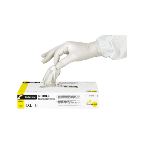 Yellow Point Budget Line Nitrile handschoenen poedervrij wit x-large 100 stuks