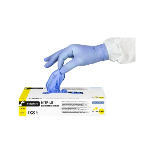 Yellow Point Budget Line Nitrile handschoenen poedervrij blauw x-small 100 stuks