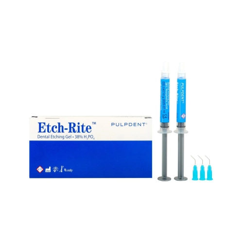 Pulpdent Etch-Rite 38% Twin Pack inclusief 25 Tips 2x 3 ml